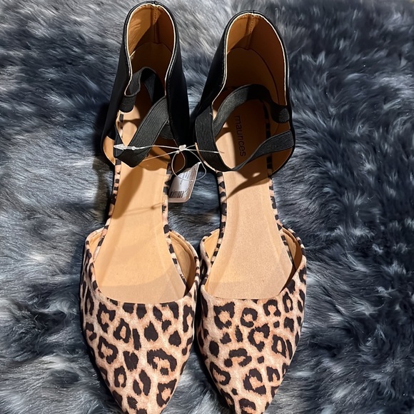 🤎🖤🐆Sale”Stunning Nwt Maurice’s penny leopard flats with open side size 11 - Picture 4 of 5